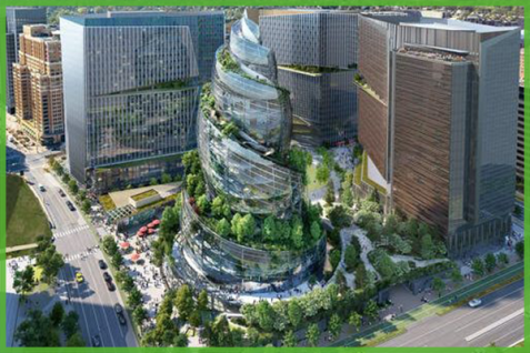 アマゾンが第2本社の計画概要を公表。「バイオフィリア（biophilia）」型の都市空間の提案へ