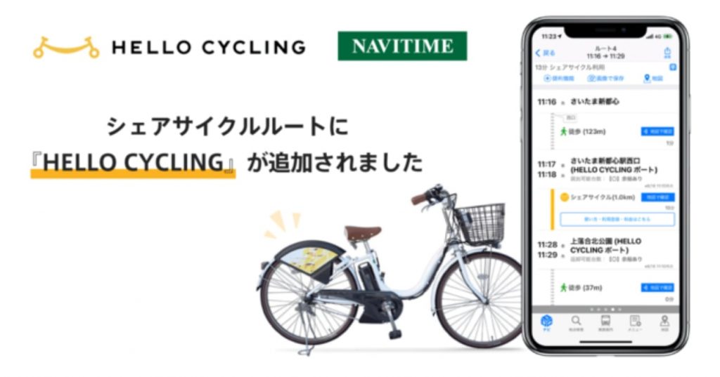 HELLO CYCLING　NAVITIME　連携開始